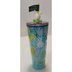 Starbucks 2025 Limited Edition Easter Bunny 24oz Cold Cup Tumbler NWT w/ Stopper